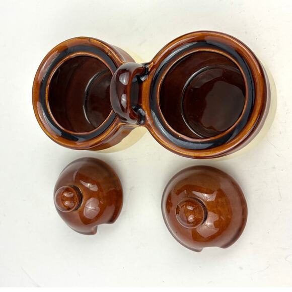 VTG Relish Condiment Server Brown Tan Ceramic Stoneware Taiwan 1970's - Picture 11 of 16